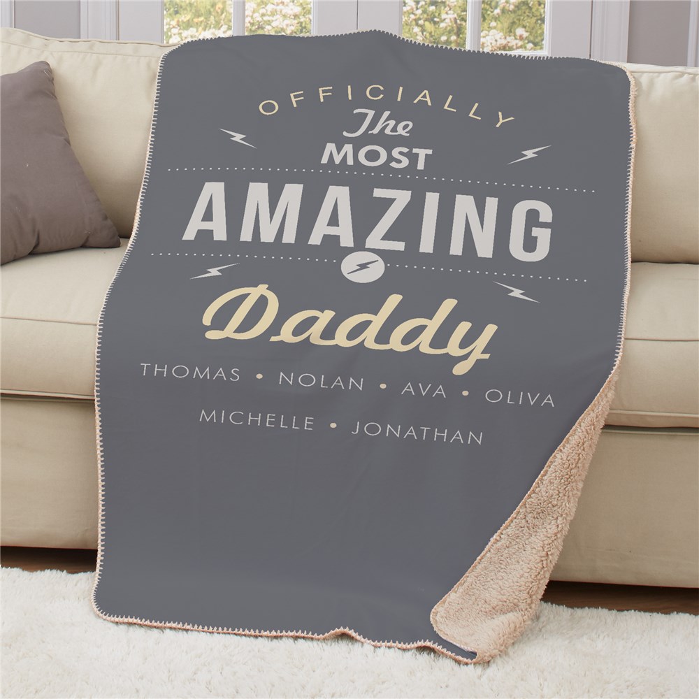 Personalized Most Amazing Sherpa Throw | Father's Day Gift