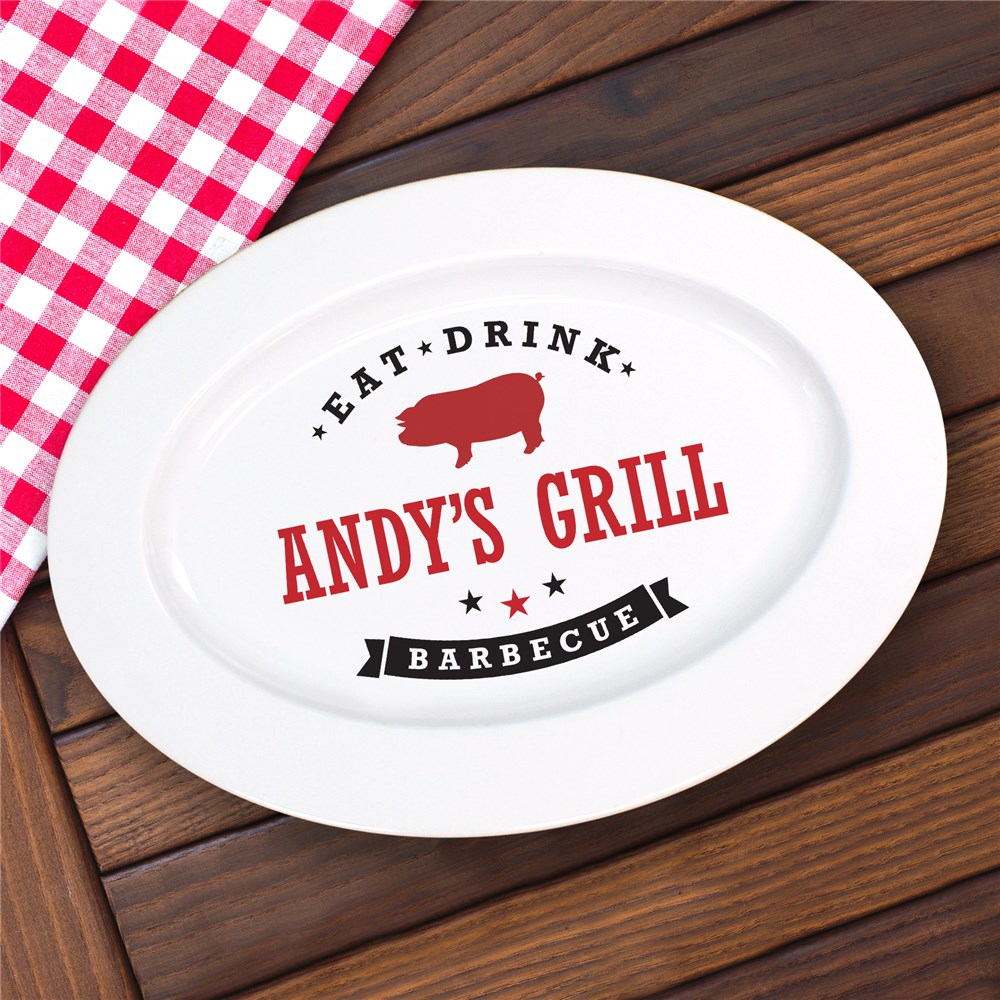 Personalized Eat, Drink, Barbecue Platter | Barbecue Gifts For Dad