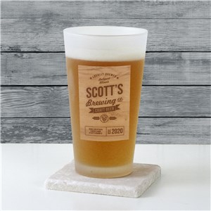 Personalized Brewing Company Frosted Pint Glass | Personalized Brewing Pint