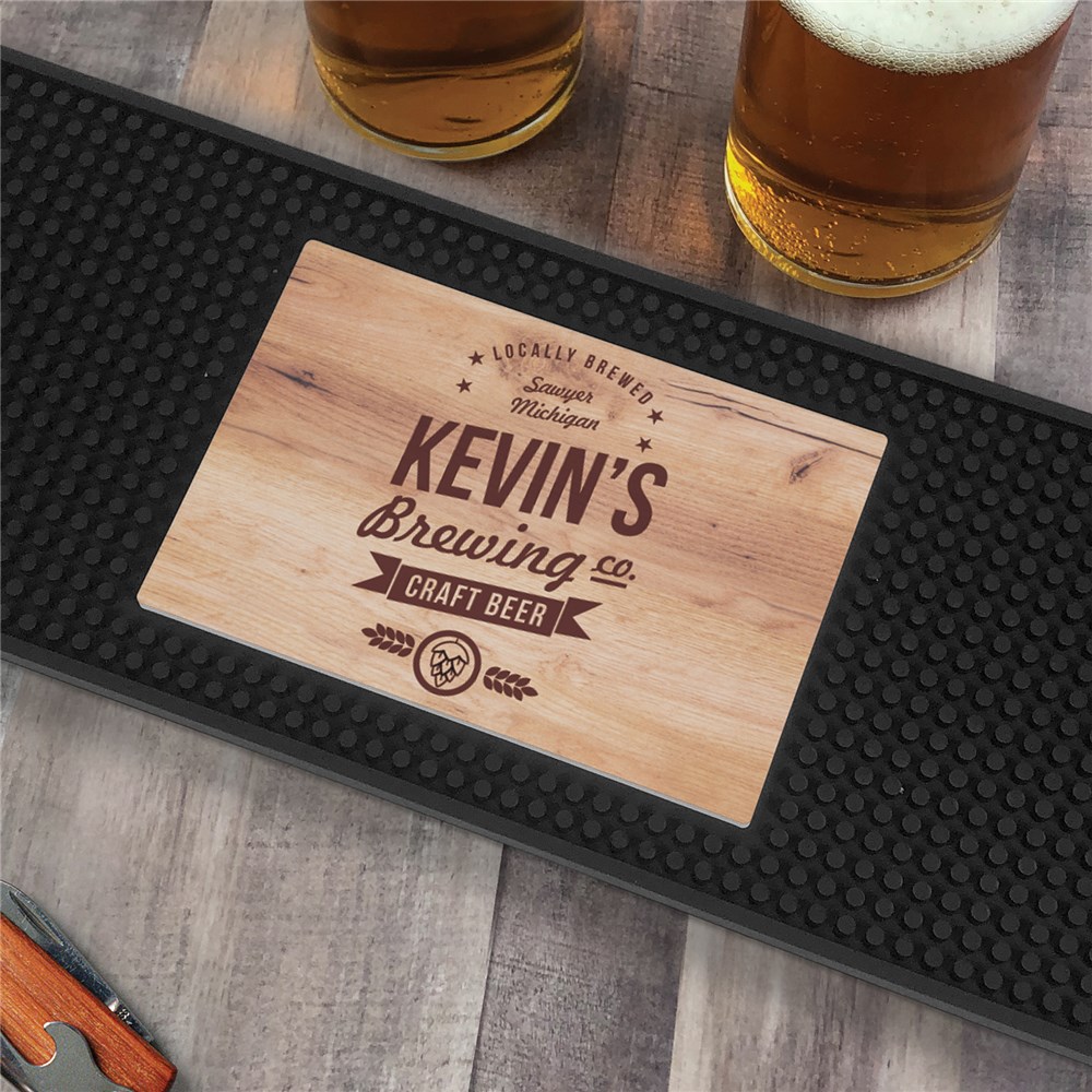 Personalized Brewing Company Bar Spill Mat