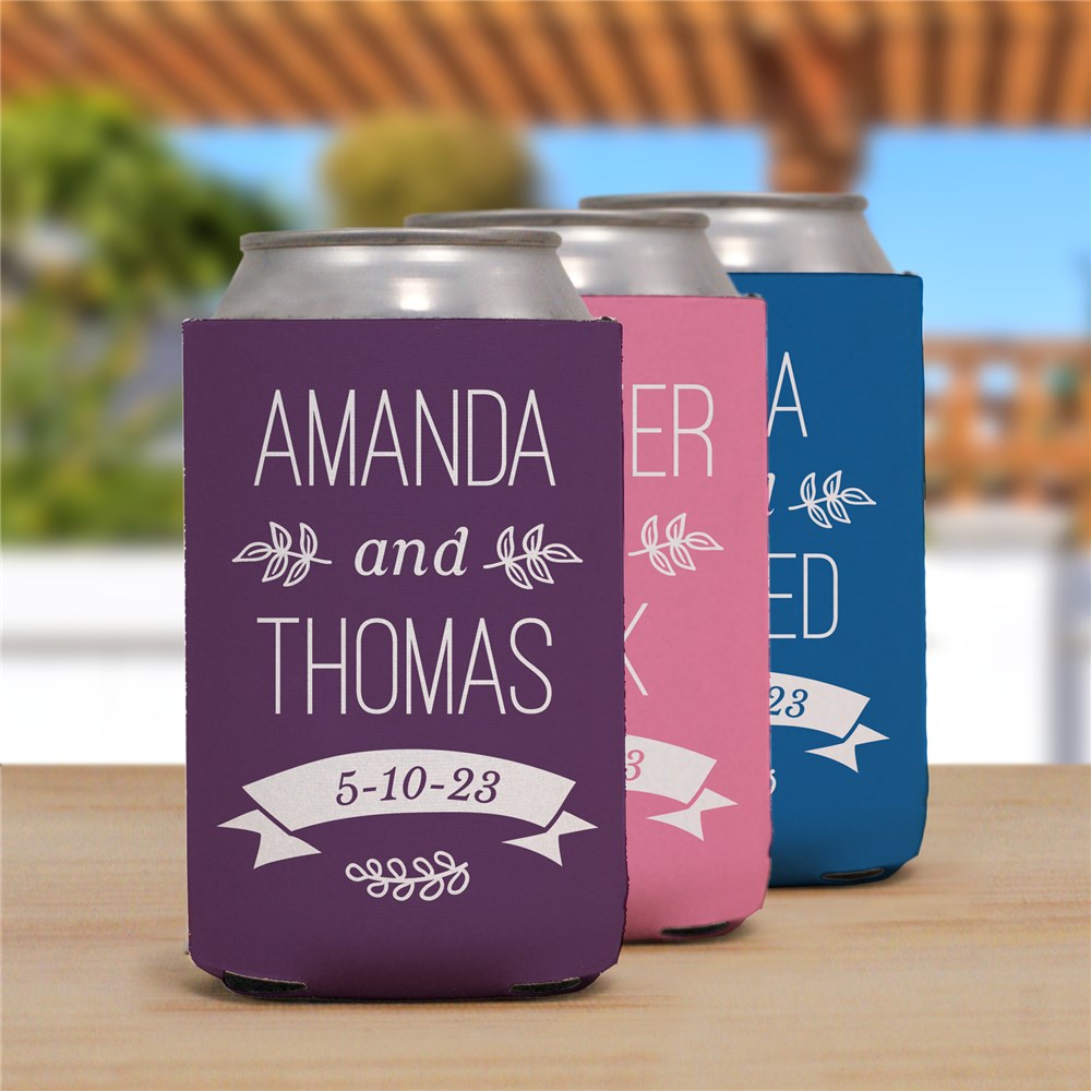 Personalized Wedding Couple Can Cooler | Personalized Wedding Can Cooler