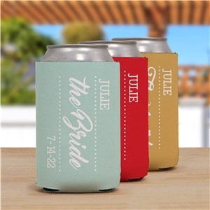 Personalized Bridal Party Can Cooler | Personalized Wedding Favors