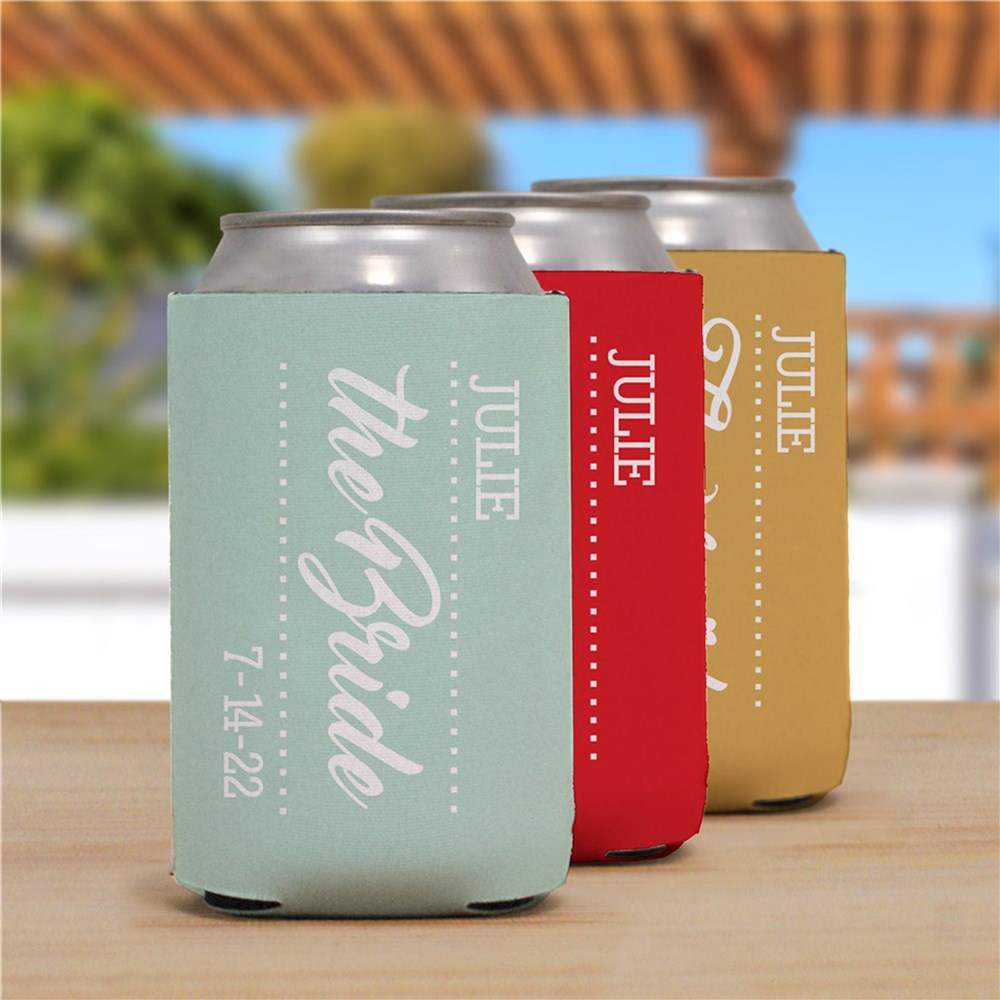 Personalized Bridal Party Can Cooler | Personalized Wedding Favors