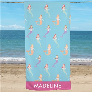Personalized Mermaids Beach Towel U1044033