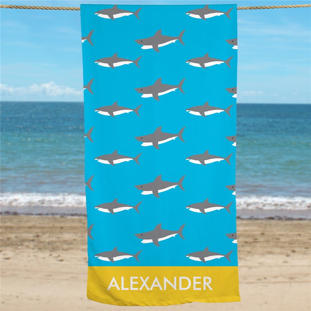 Personalized Sharks Beach Towel U1044133
