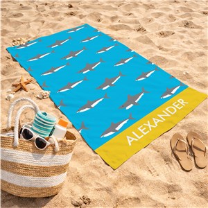 Personalized Sharks Beach Towel U1044133