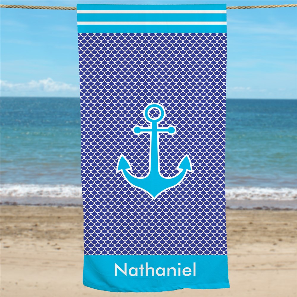 Personalized Anchor Beach Towel U1044333