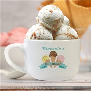 Personalized Ice Cream Cone Bowl with Handle U1046323T