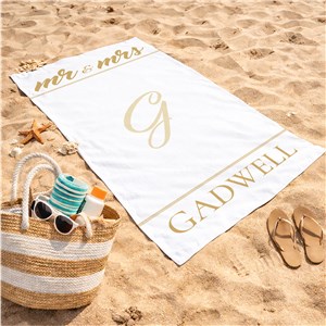 Personalized Mr & Mrs Beach Towel U1046533