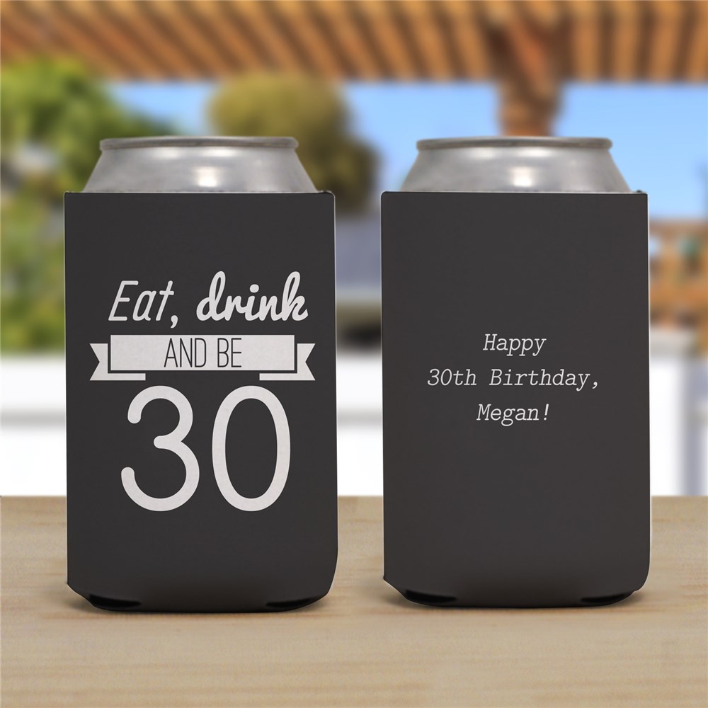 Personalized Eat, Drink Birthday Can Cooler U1052988
