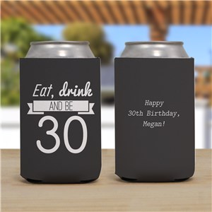 Personalized Eat, Drink Birthday Can Cooler U1052988