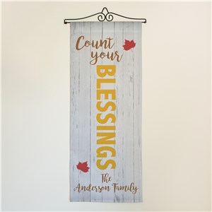Personalized Count Your Blessings Door Flag | Personalized Fall Decorations