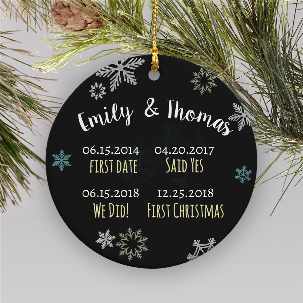 first christmas dating ornament