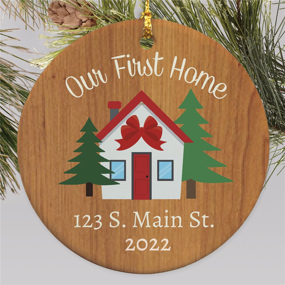 Personalized Our First Home Ceramic Christmas Ornament | Personalized Ornaments