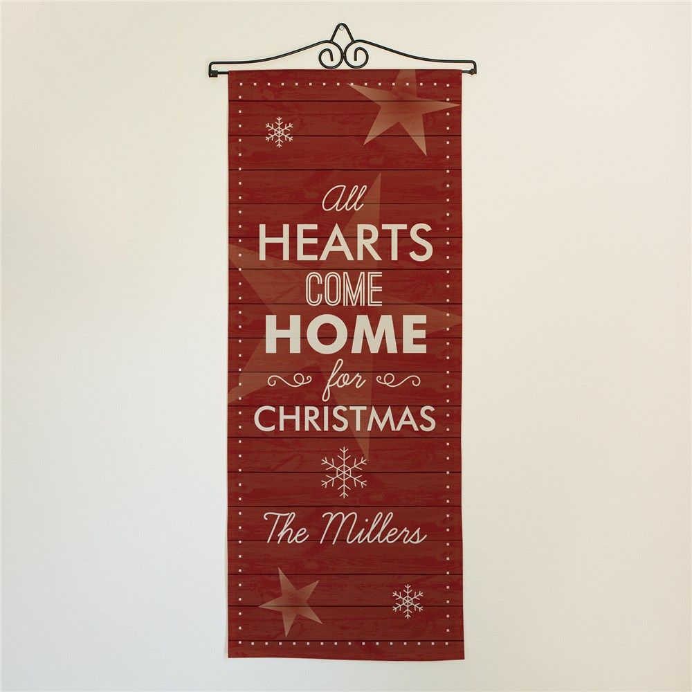 Personalized Hearts Come Home Wall Hanging