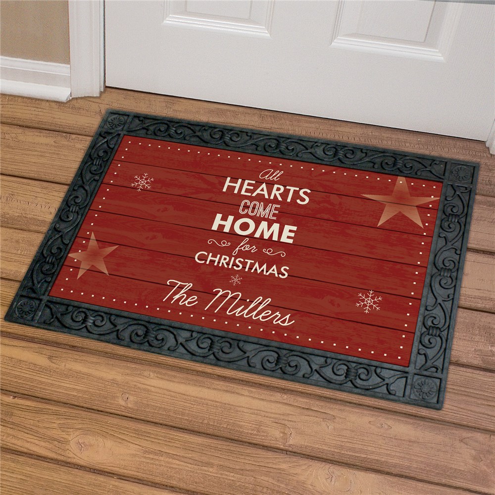 Personalized Hearts Come Home Door Mat GiftsForYouNow