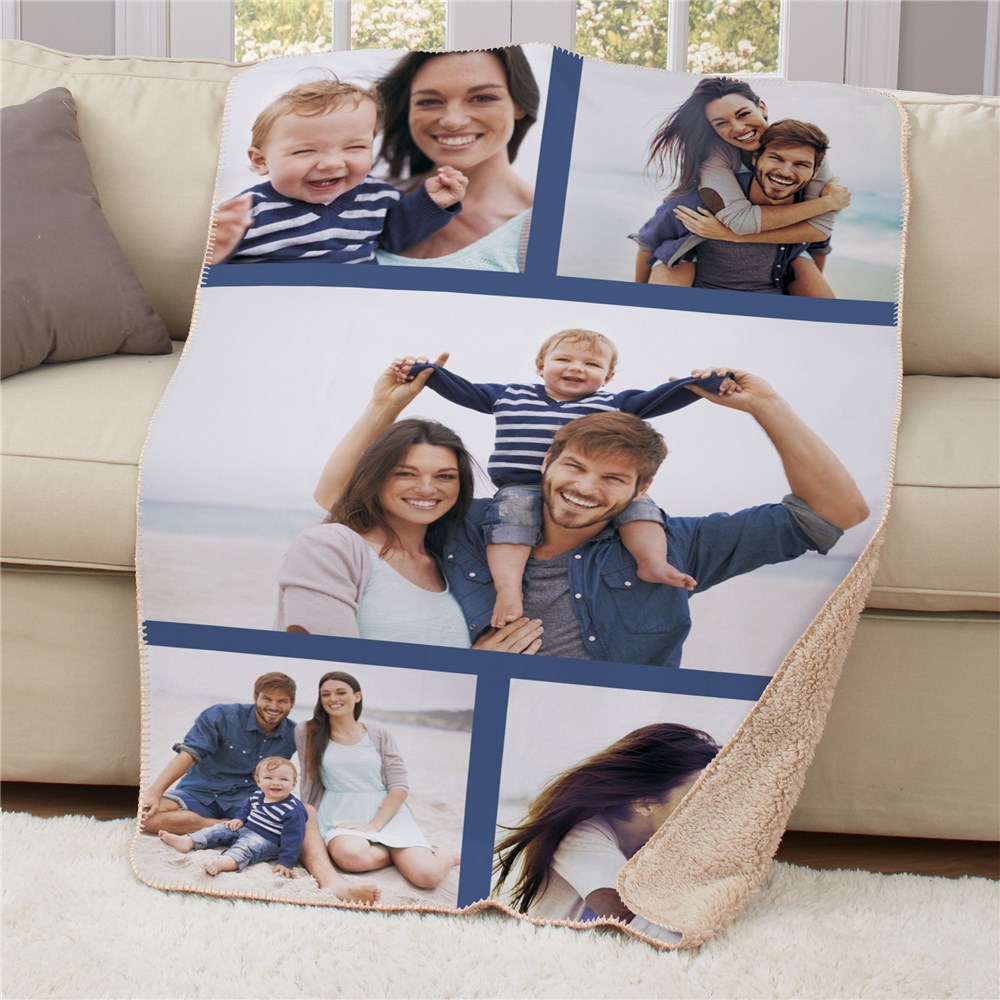 Photo Collage Sherpa Blanket GiftsForYouNow