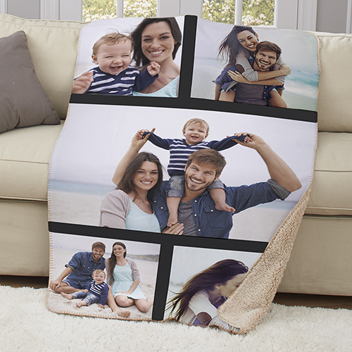 Personalized Photo Collage Sherpa Blanket