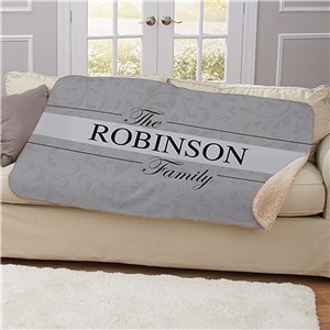 Personalized Family Name Sherpa Blanket | Housewarming Gifts