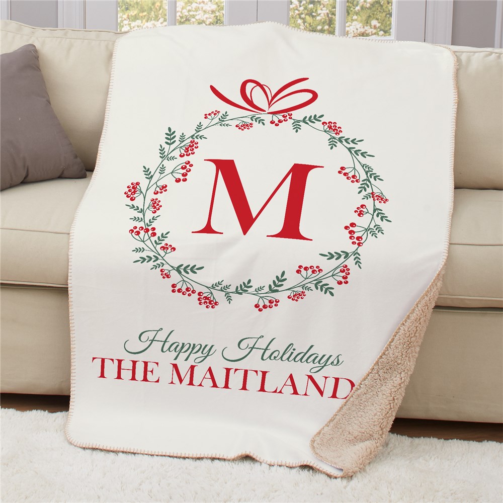 Personalized Holiday Family Sherpa Blanket | Personalized Christmas Blanket