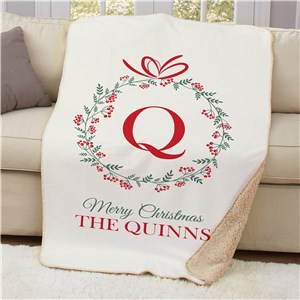 Personalized Holiday Family Sherpa Blanket | Personalized Christmas Blanket