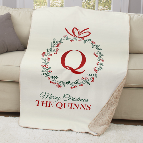 Personalized Holiday Family Sherpa Blanket GiftsForYouNow