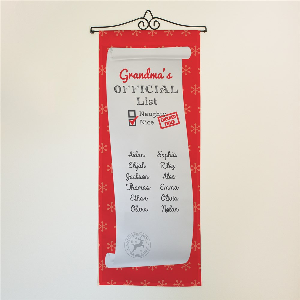 Personalized Nice List Wall Hanging