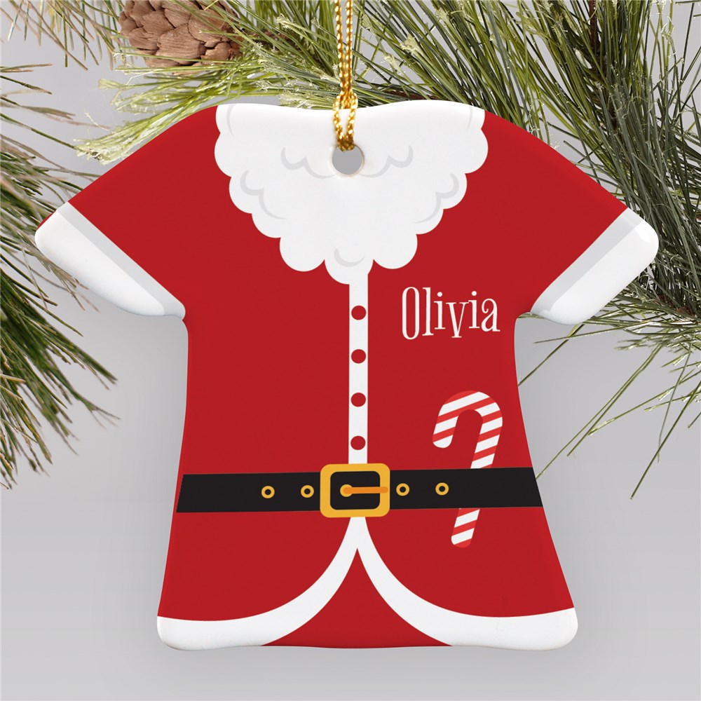 Personalized Santa T-Shirt Ornament | Personalized Christmas Ornaments for Kids