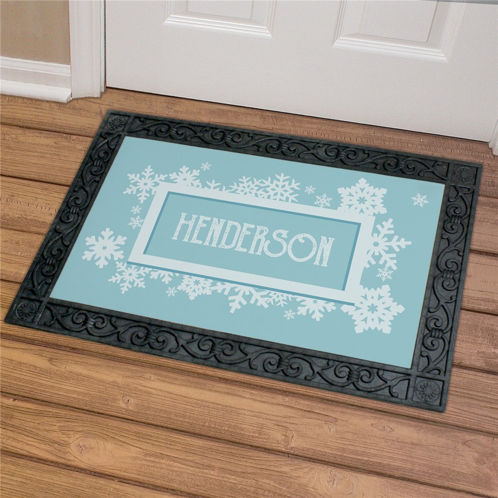 Personalized Snowflake Family Doormat GiftsForYouNow