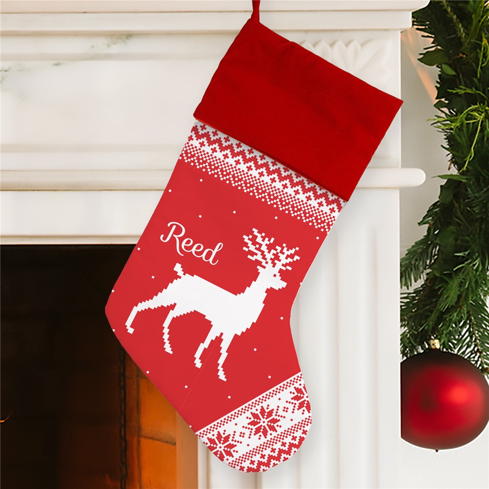 Personalized Scandanavian Print Stocking | Unique Christmas Stockings