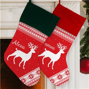 Personalized Scandanavian Print Stocking | Unique Christmas Stockings