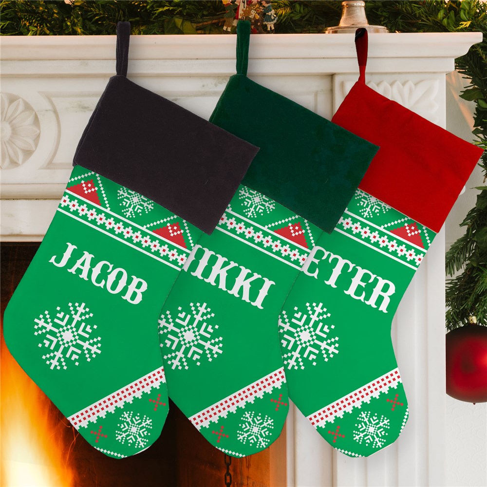 Personalized Knit Print Sub Stocking | Unique Christmas Stockings