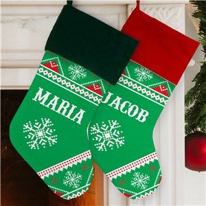 Personalized Knit Print Sub Stocking | Unique Christmas Stockings