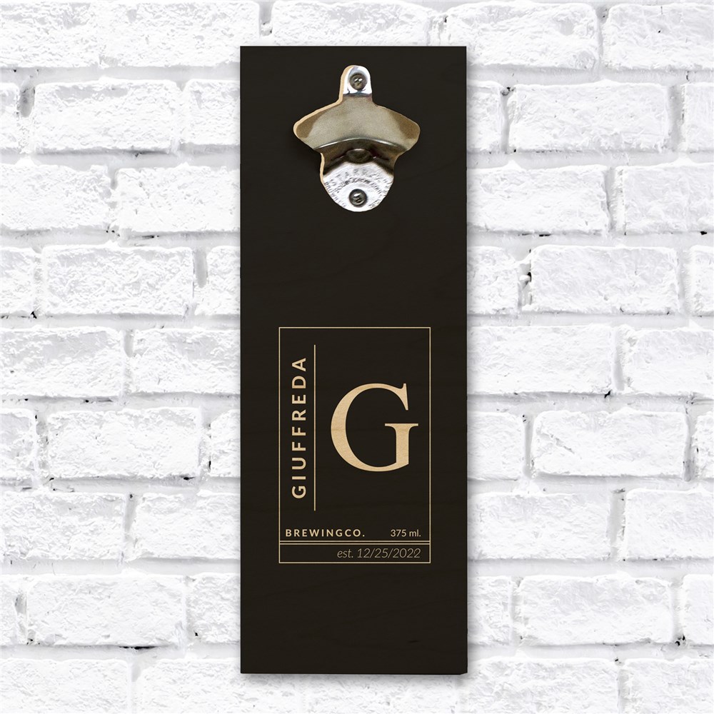 Personalized Initial Brewing Co. Bottle Opener | Personalized Gifts for Him