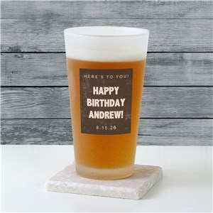 Personalized Any Message Frosted Pint Glass | Personalized Gifts for Him