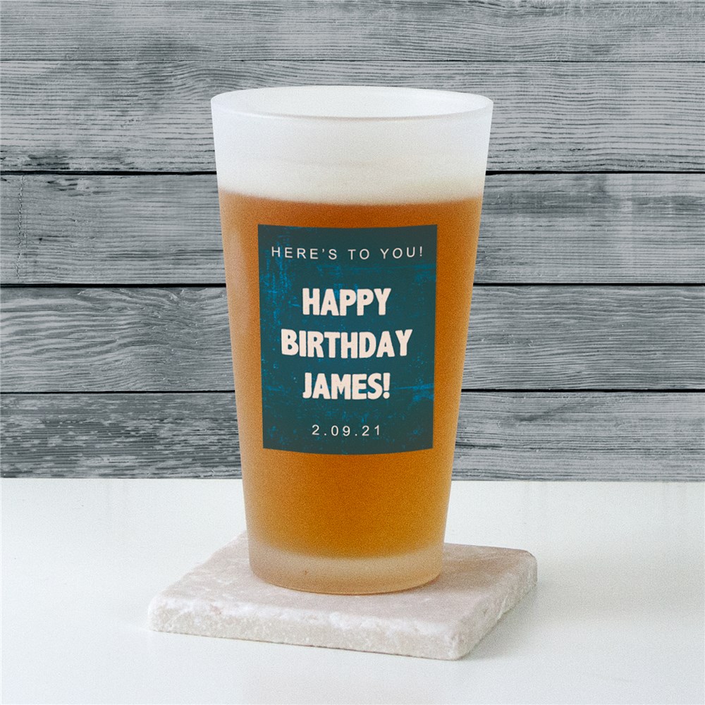 Personalized Any Message Frosted Pint Glass | Personalized Gifts for Him