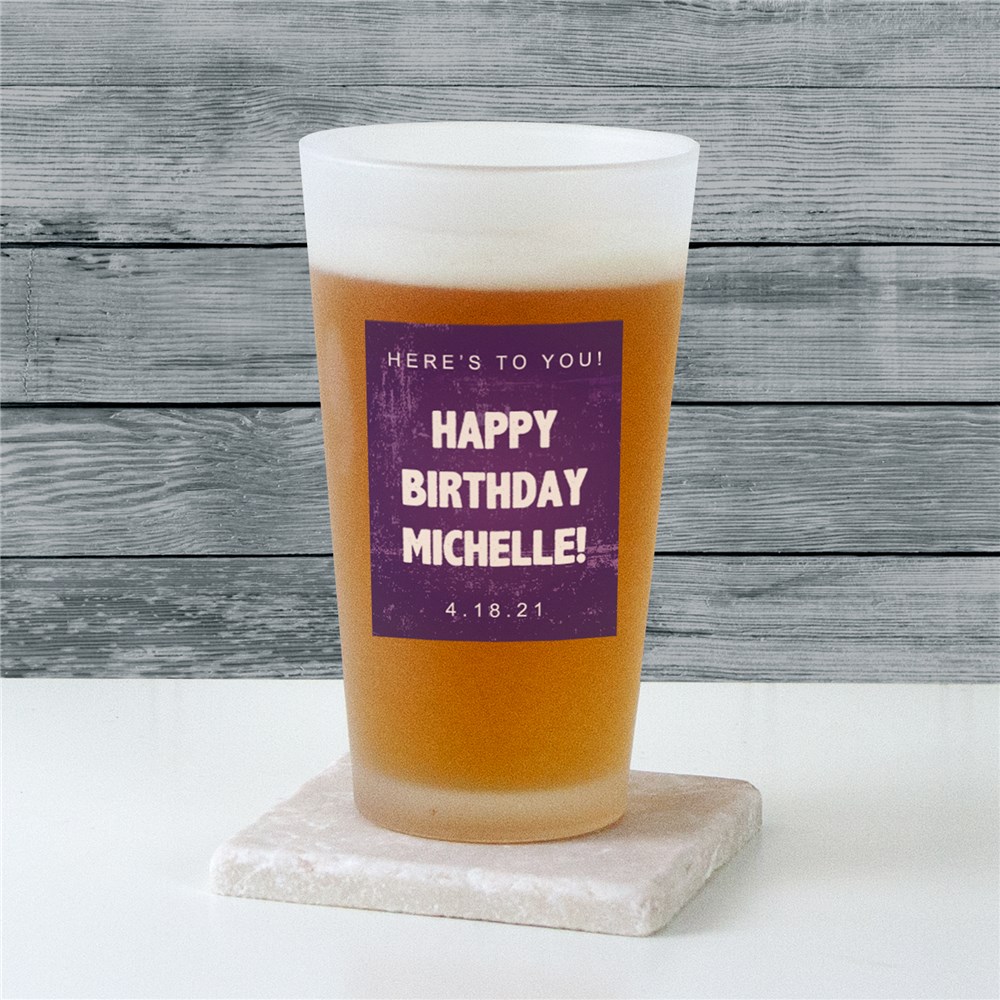 Personalized Any Message Frosted Pint Glass | Personalized Gifts for Him