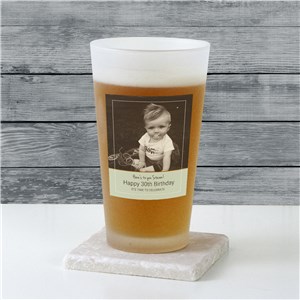 Personalized Photo Frosted Pint Glass U10880105