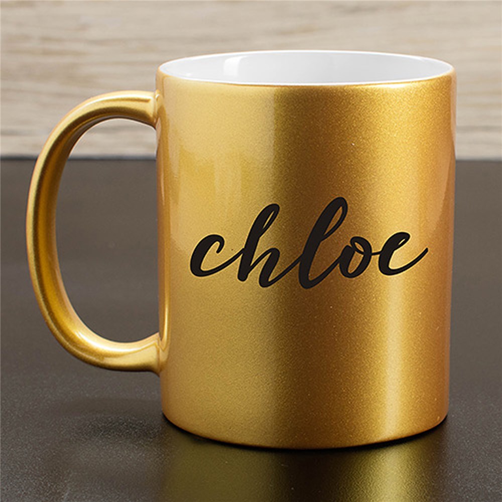 Personalized Any Name Metallic Mug | Customizable Coffee Mugs