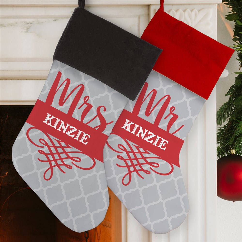 Personalized Mr and Mrs Stocking | Personalized Christmas Stockings
