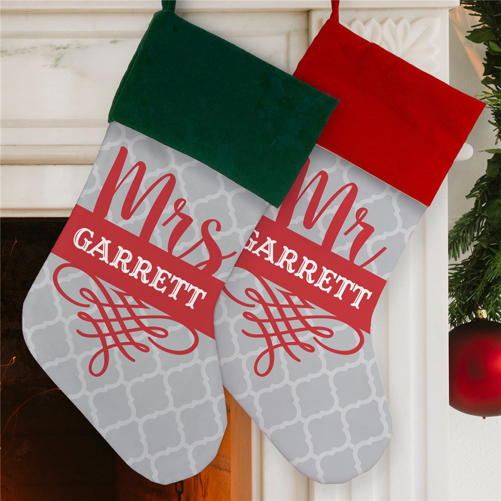 Personalized Mr and Mrs Stocking | Personalized Christmas Stockings
