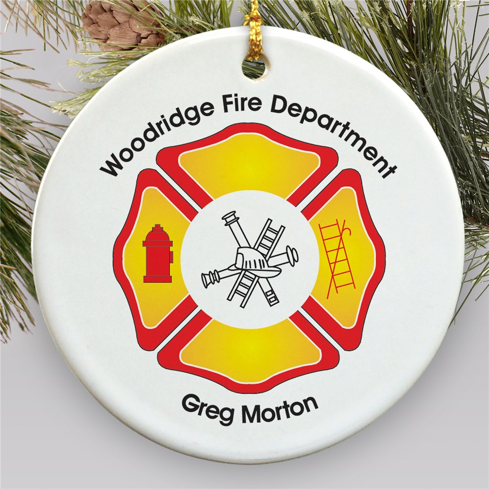 Personalized Fire Department Ornament | Fired Department Christmas Ornament