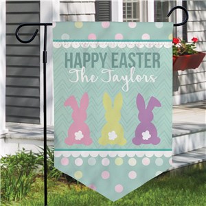 Bunny Tails Personalized Easter Pennant Garden Flag