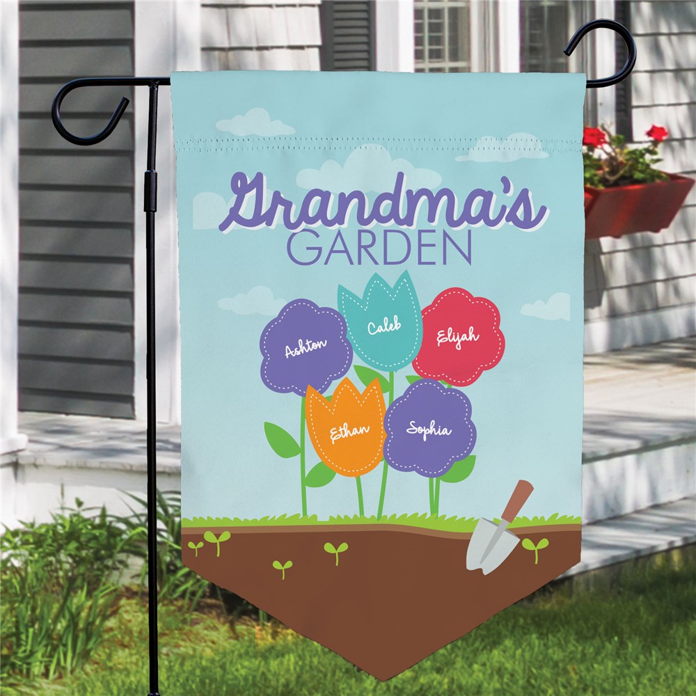 Personalized Grandma's Garden Pennant Garden Flag 