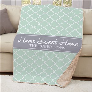 Personalized Spring Sherpa Lined Throw | Personalized Housewarming Gifts