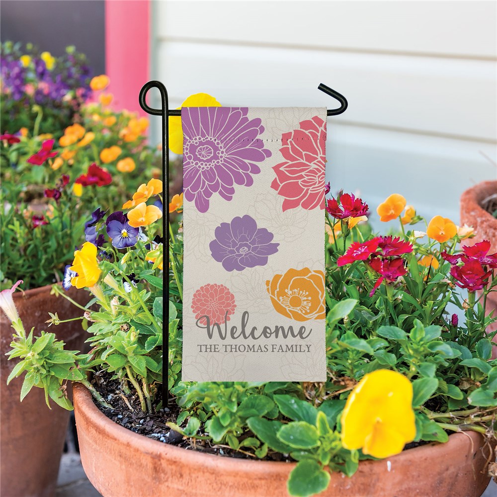 Personalized Floral Mini Garden Flag GiftsForYouNow