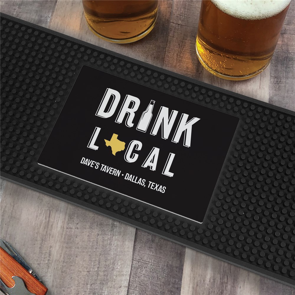 Personalized Drink Local Bar Mat
