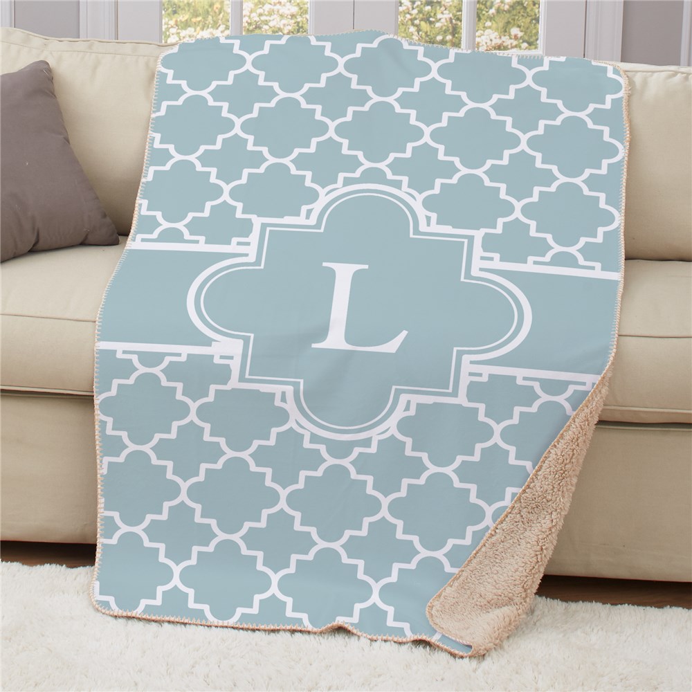 Personalized Initial Graphic Sherpa Throw | House Warming Gifts