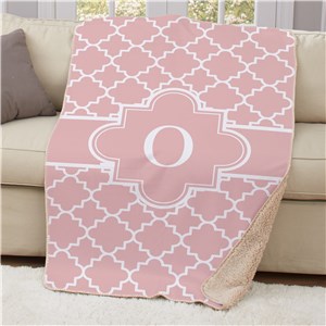 Personalized Initial Graphic Sherpa Throw | House Warming Gifts