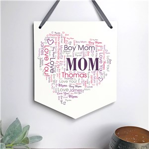Personalized Heart Word-Art Banner Shaped Sign